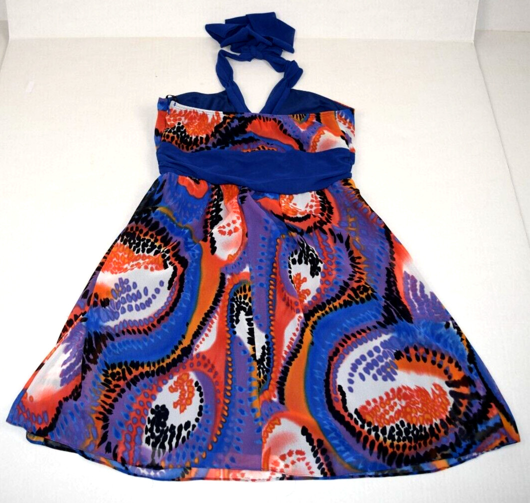 Vintage Halter Top Kitty Sexy Yet Classy Size S/M 90s Purple Blue Orange Swirls