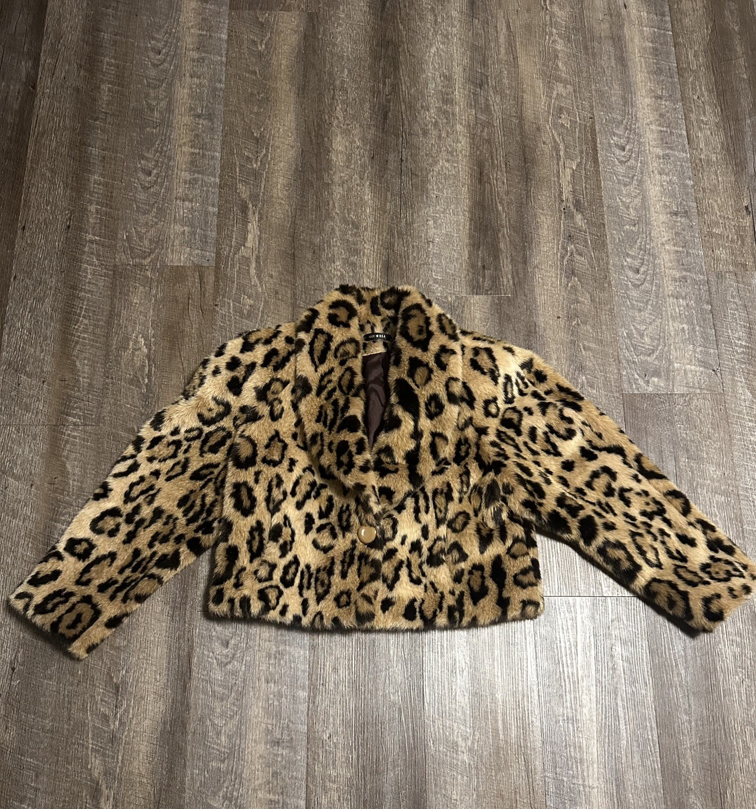 Amazing Vintage Made in USA Animal Print Faux Fur Jacket!