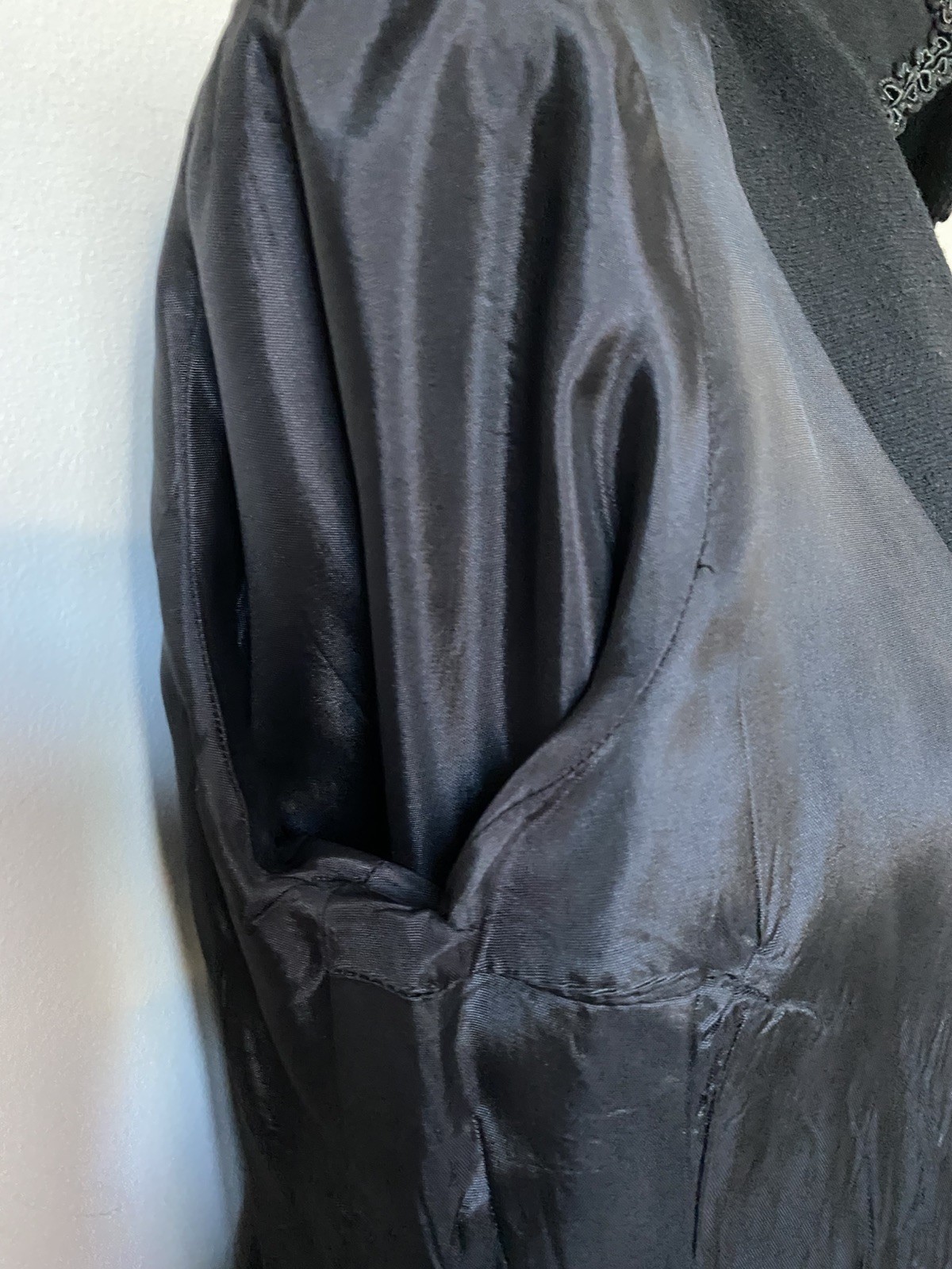 50,s Black Wool Crepe Braided Jkt.38” Bust