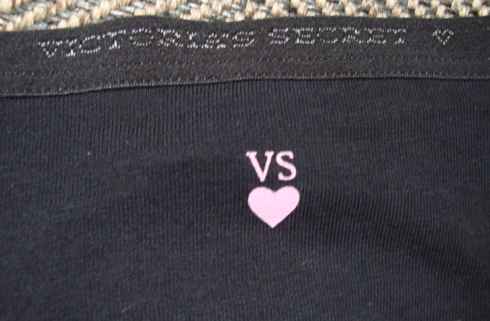 Lot of 3 Victoria’s Secret XL Vintage Black Cotton Logo Waist Bikini & Hiphugger