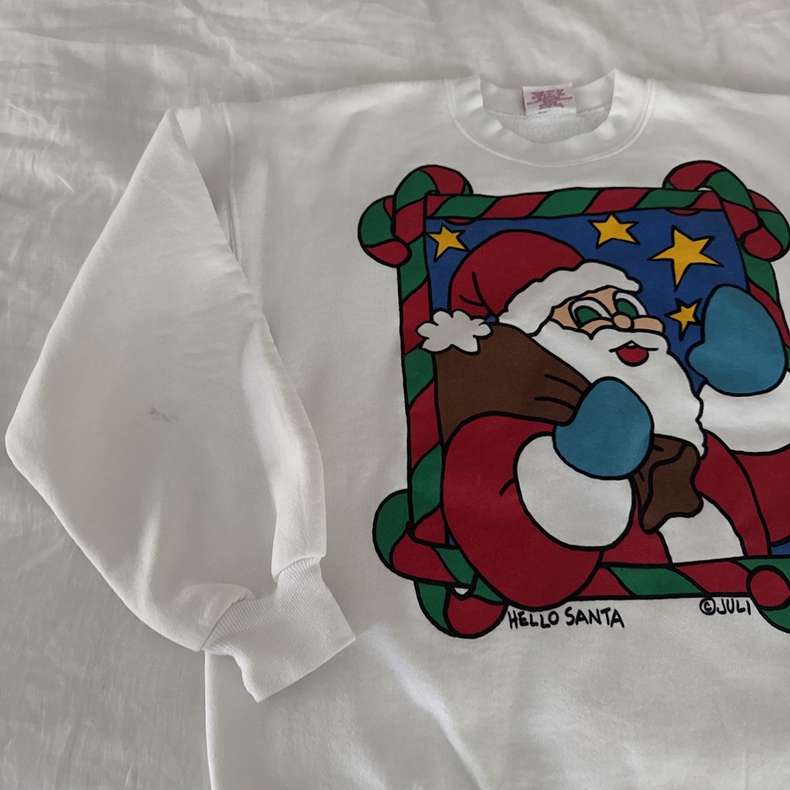 Vintage Christmas 1990’s Christmas Santa Sweatshirt by JULI Dallas Size Large
