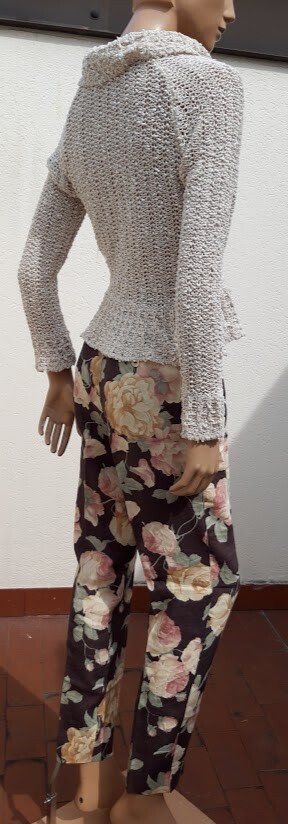 LES COPAINS Vintage Women’s 5 Pocket High Waist LINEN 100% Pristine Flower Pants