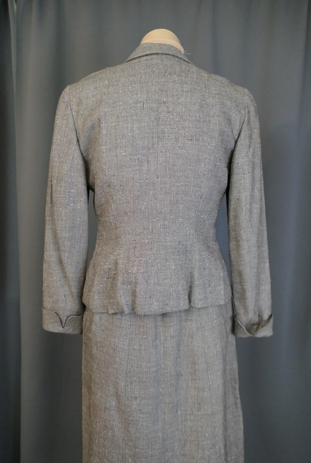 Vintage 1950s Tailored Brown Suit Jacket, 33 bust Junior Size, + damaged skirt