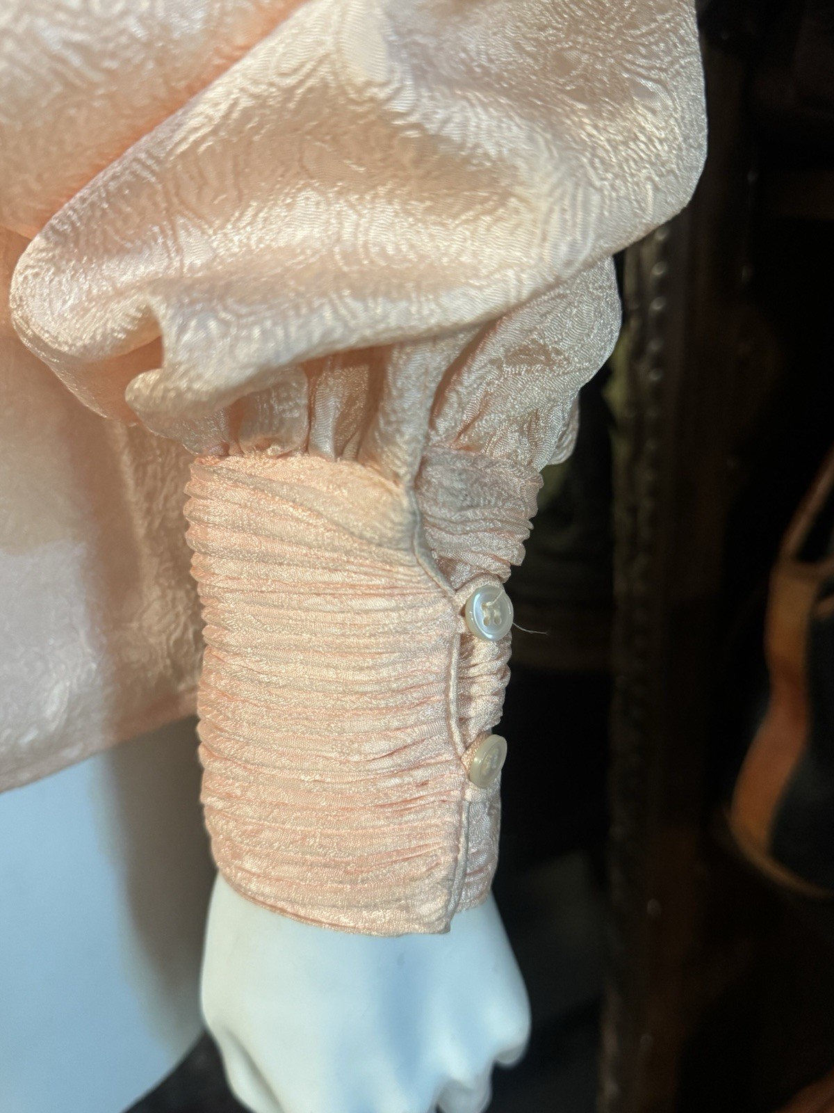 Balenciaga Paris Vintage Blouse Size 6 Circa 1980s Peachy Pink