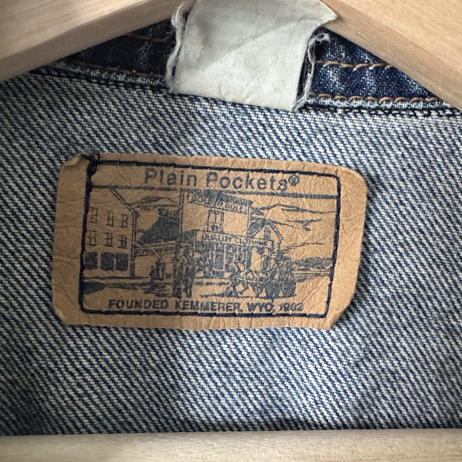 Vintage 80s Denim Jacket With White Fringe by Plain Pockets