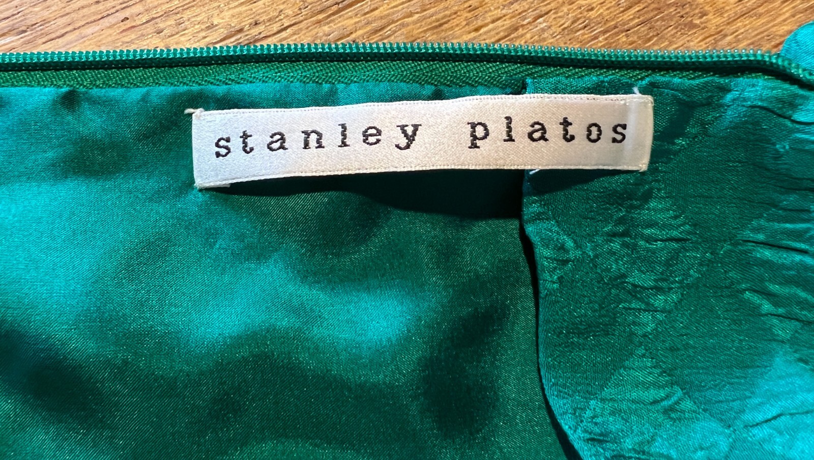 Vintage 1980’s Stanley Platos Green Silk Braided Dress