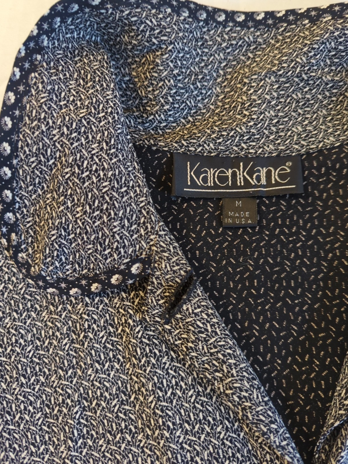New Vtg Karen Kane Oversized Blouse Top M USA Made Stunner Buttons Lagan Look
