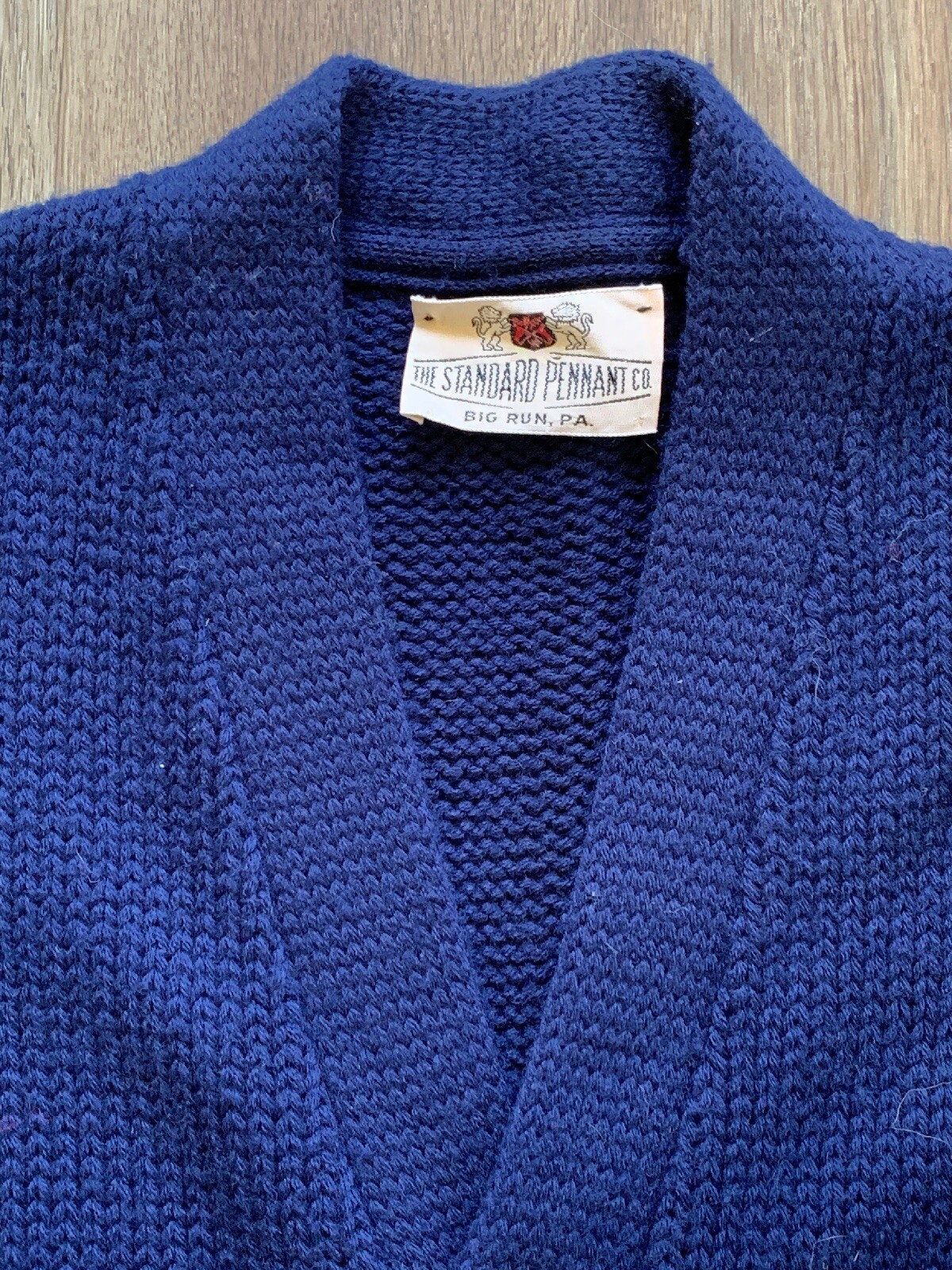1950s Vintage Blue Varsity Band Sweater Letterman H Standard Pennant Co