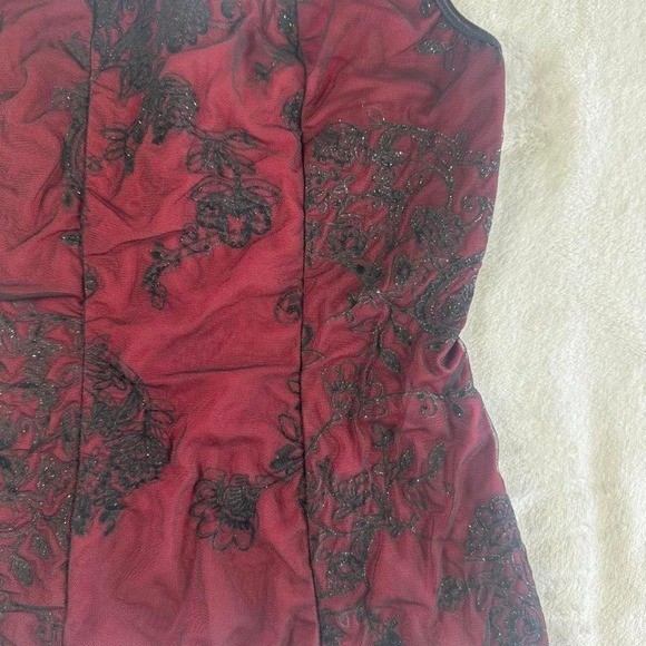 NWT JTB red black glitter lace corset tank top y2k vintage fairy goth grunge emo
