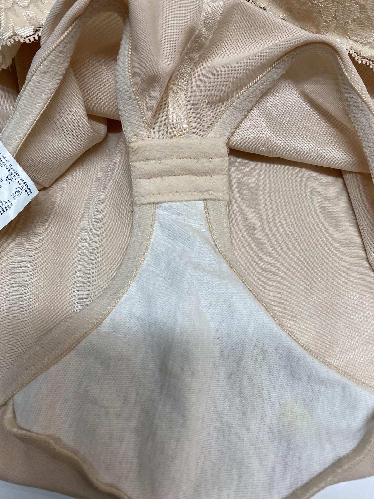 Vintage GLAMORISE Bodysuit Girdle Bra Shaper Beige 6216 Lace Strapless 36D