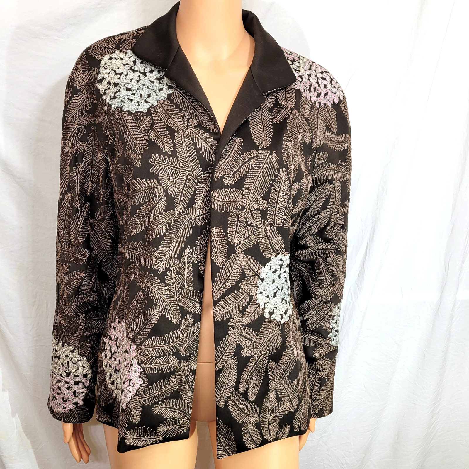 Ellen Tracy Linda Allard Women’s Blazer SZ 12 Wool Lined Embroidered Vintage