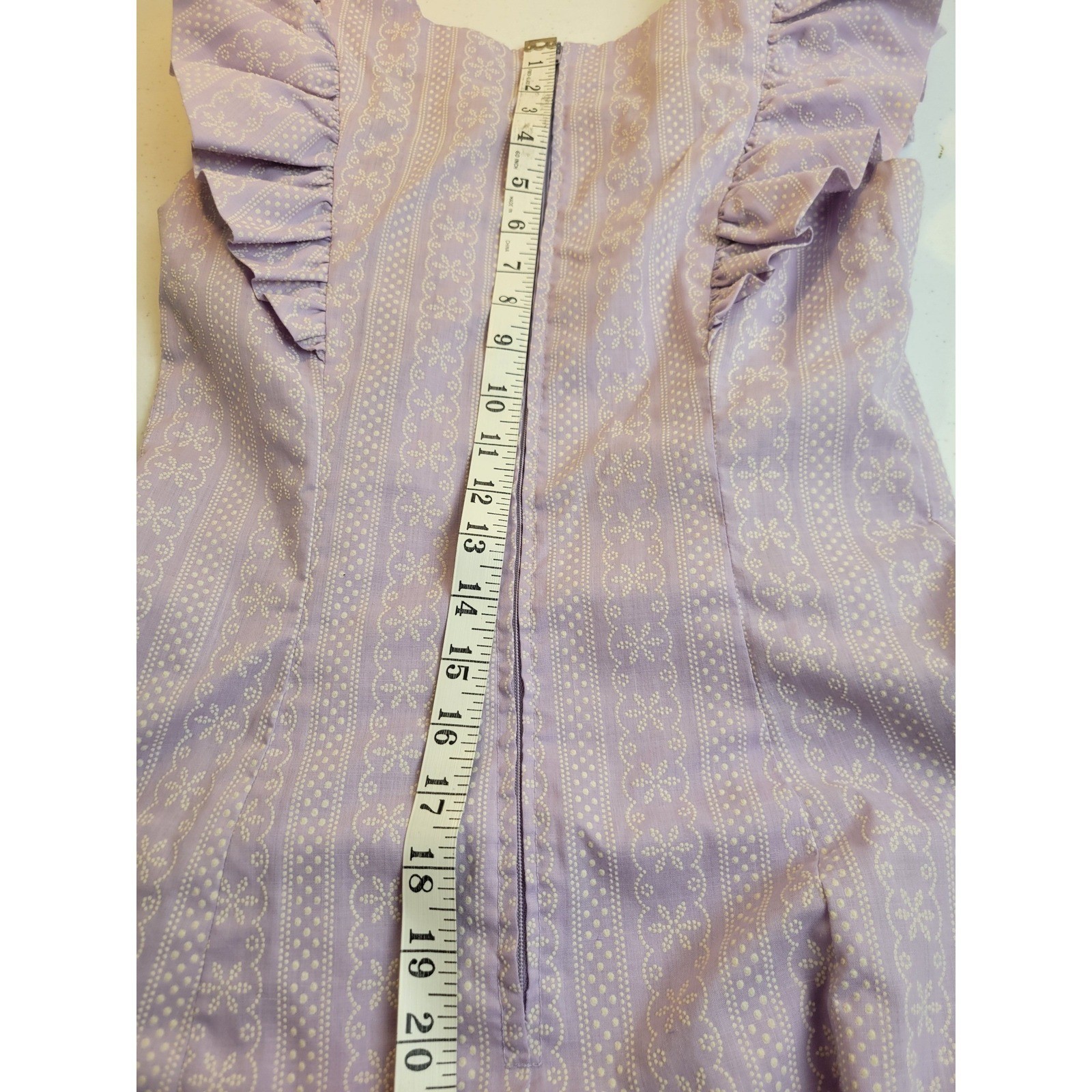 Vtg Maxi Dress Vintage Handmade Cottagecore Prairie Ruffle Purple Lavender XS