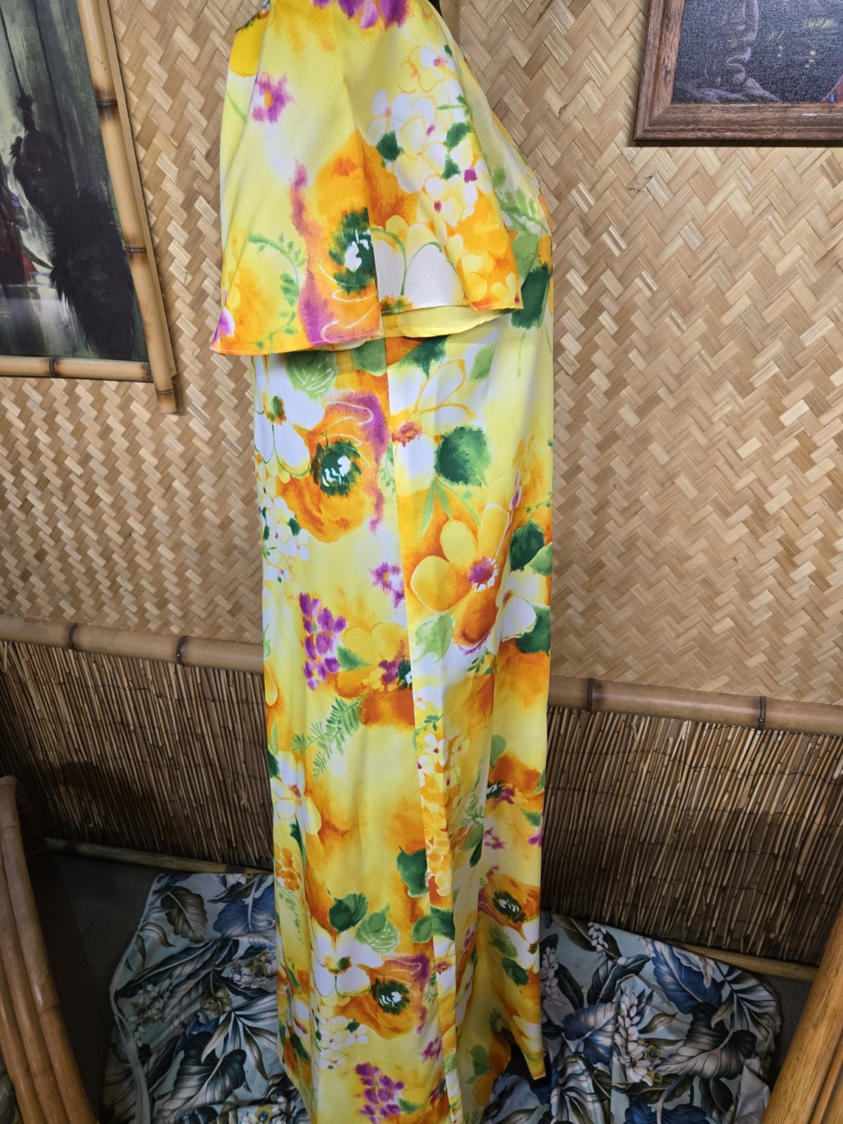 Vintage Tropicana Hawaiian Maxi Aloha Dress w1104