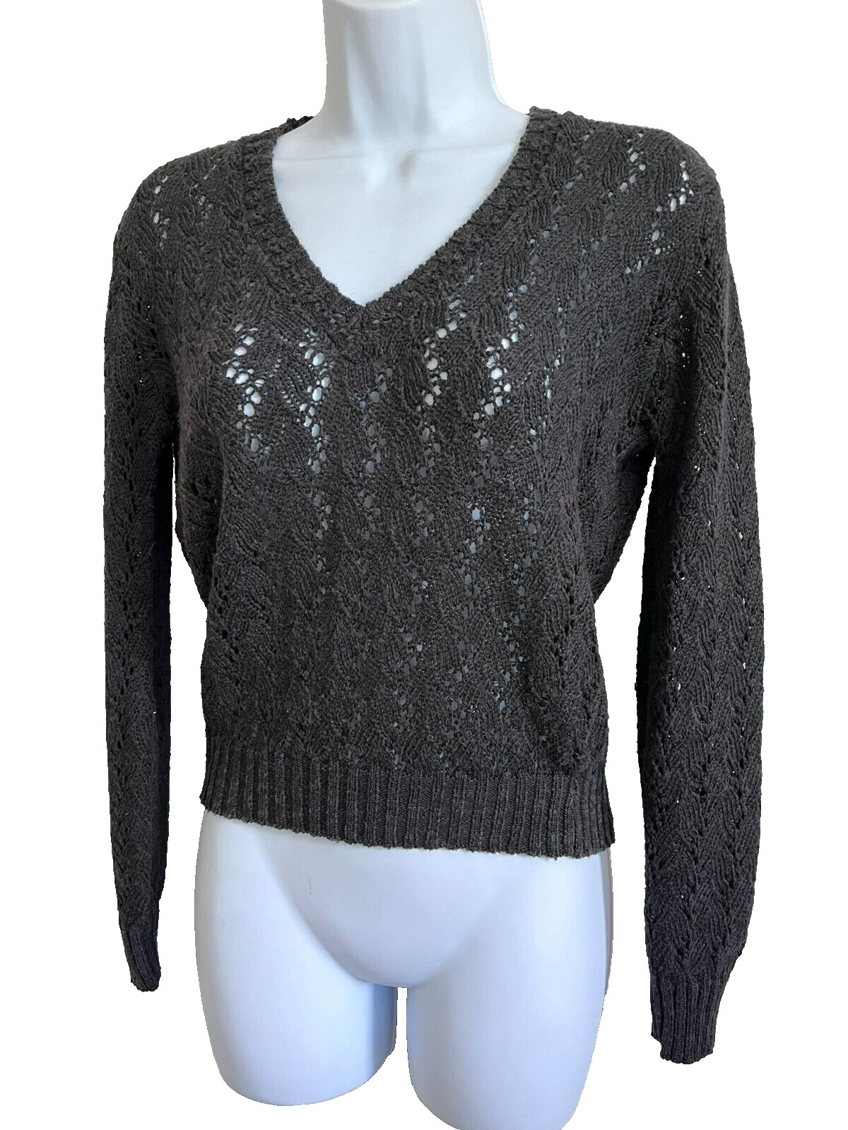 Beldoch Popper Size M Black Long Sleeve Knit Sweater Vintage