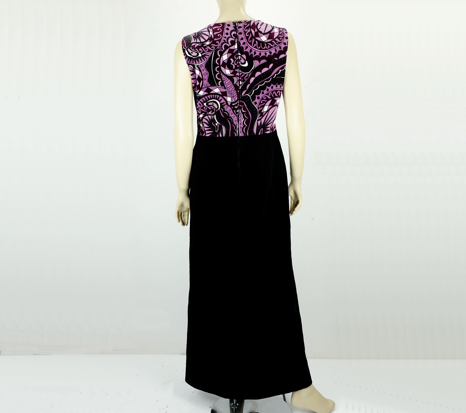 long dress velvet dress vera mont paris size 38 pop art pattern vintage 70s
