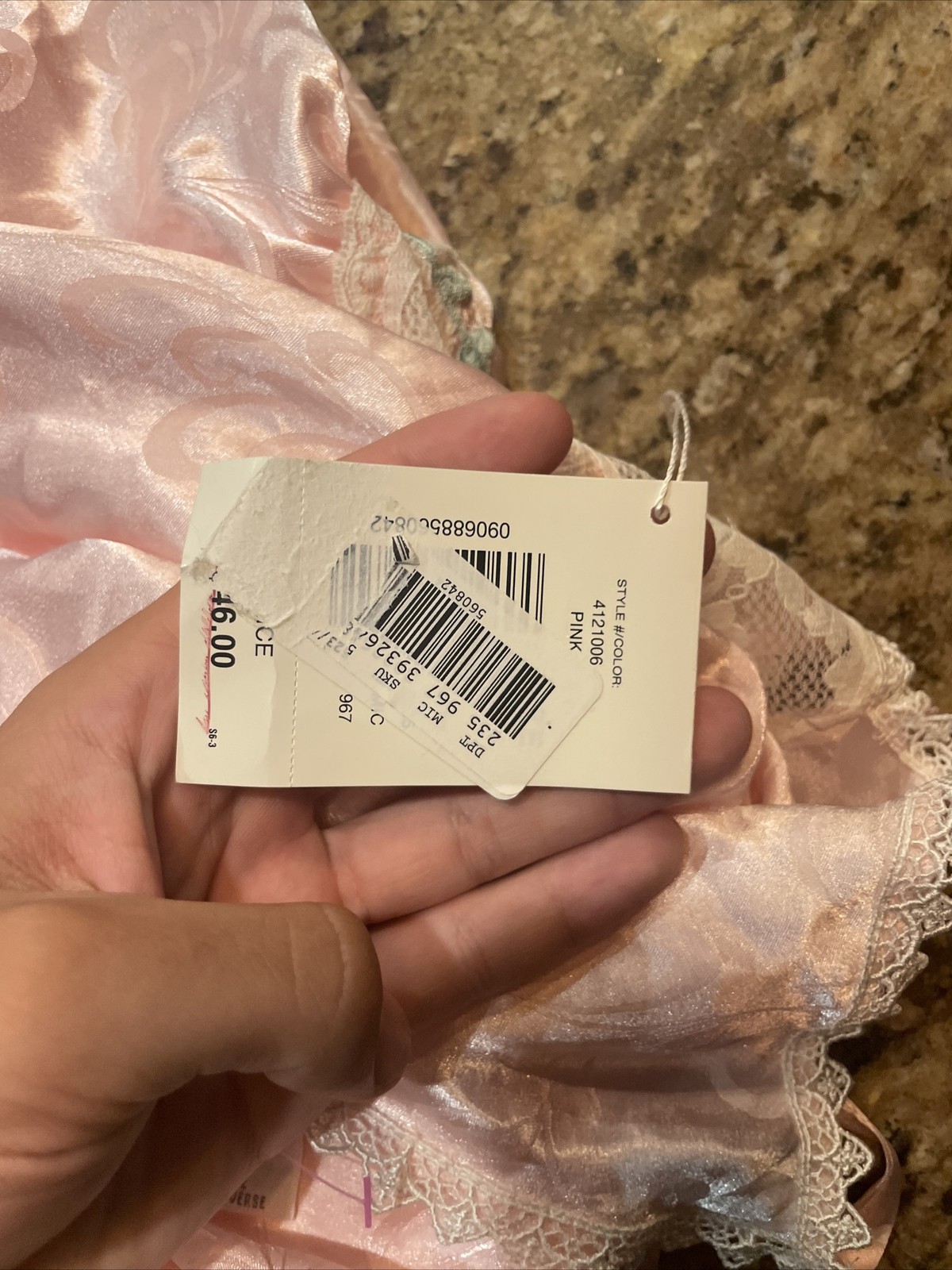 Cabernet Pink Nightgown w lace overlay bodice, size L