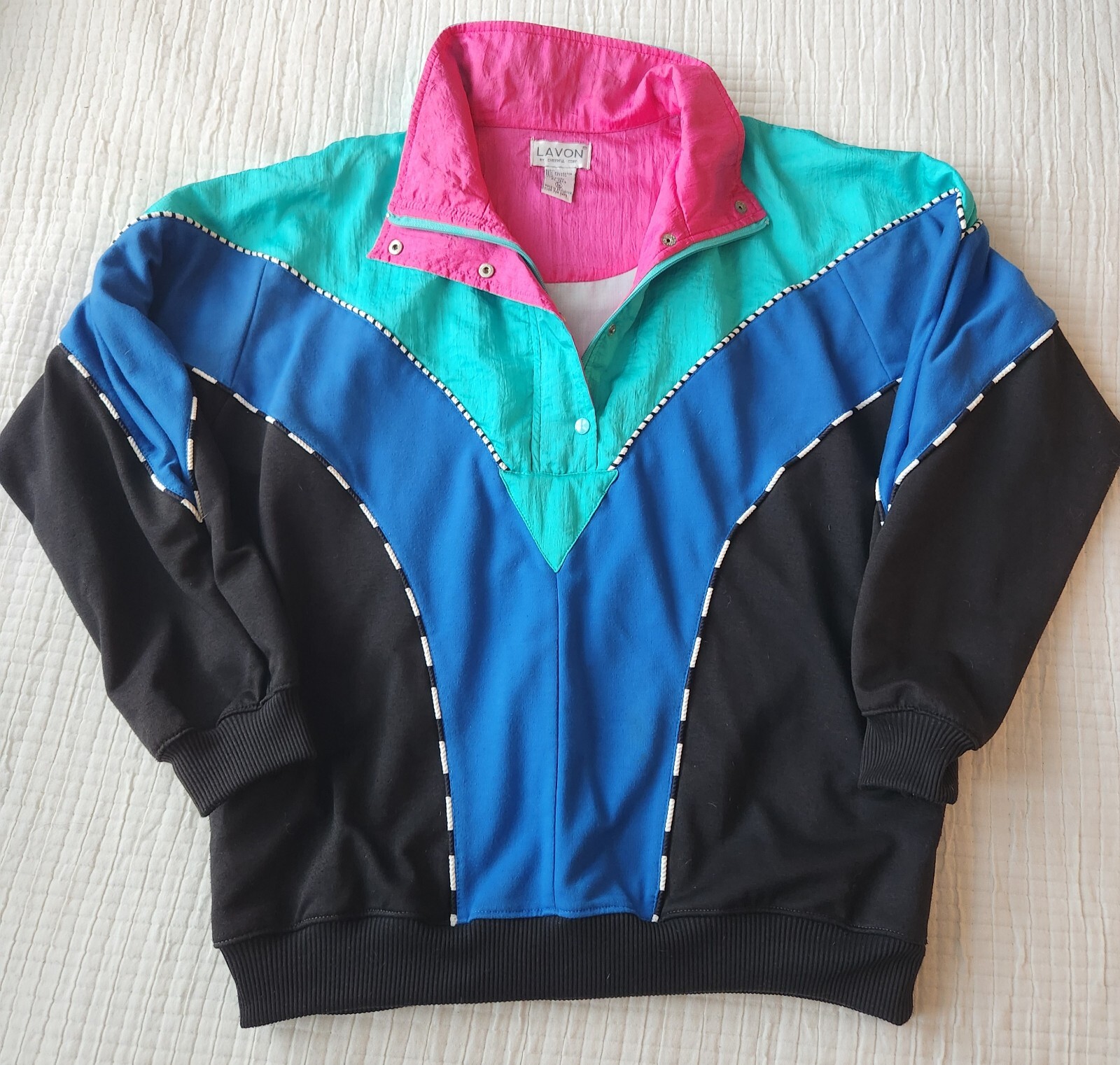 Vintage 90s Lavon Pullover Windbreaker Half-Zip Track Jacket Women’s Medium