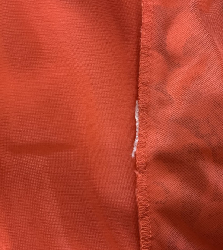 Vtg 60s Chiffon Overlay Persimmon Lace Watteau Train Nightgown Large? CUT TAG