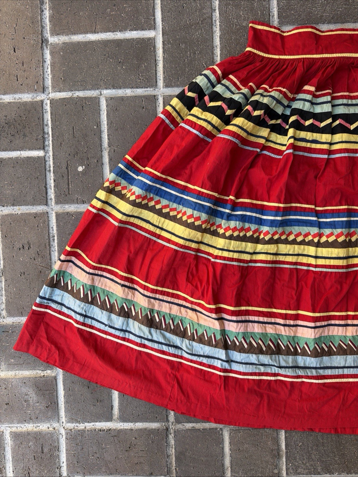 Vintage Seminole Native American Authentic Rare Patchwork Skirt 1950s 40s