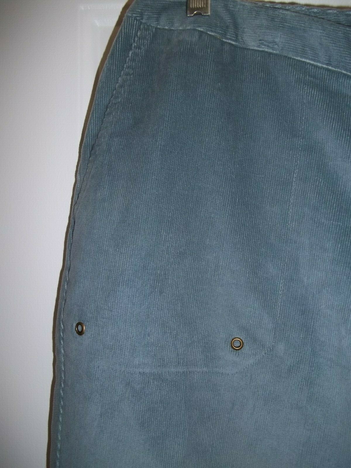 Evan Picone Womens Wide Leg Corduroy Pants Size 16W Blue High Waist Vintage NWT