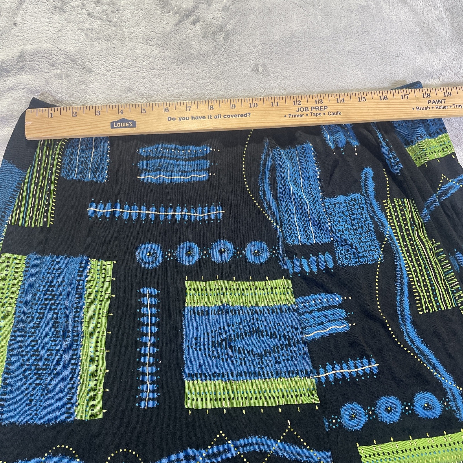 Vtg Renaissance Swing Skirt Woman 2x Abstract Print Elastic Waist Festival Boho