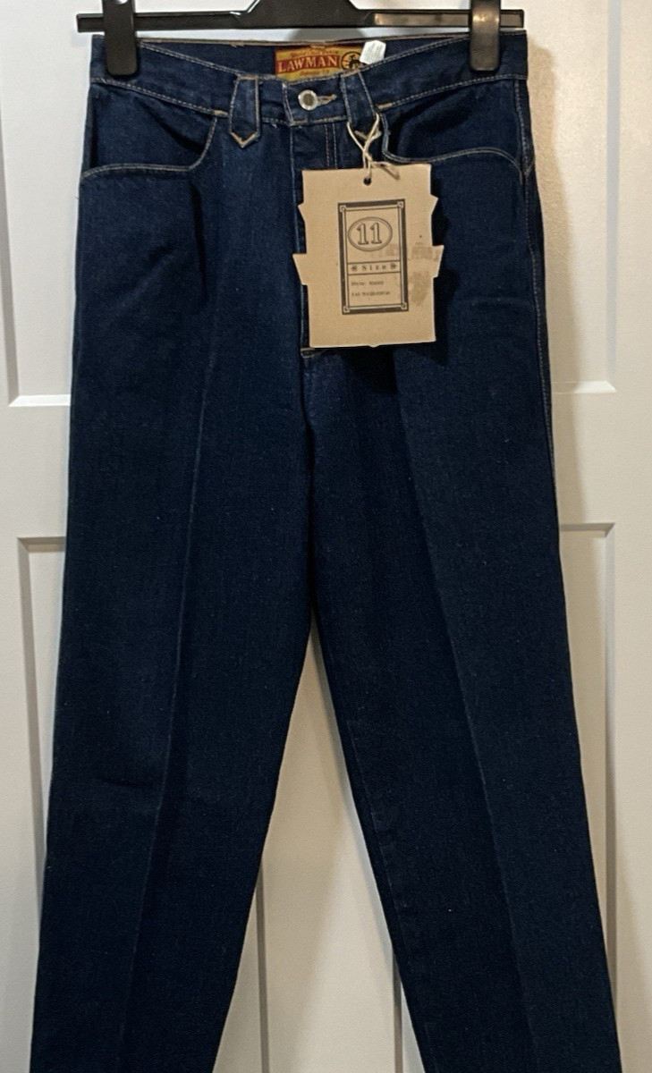 VTG Lawman Women’s Western High Rise Cotton Blue Denim Jeans Size 11 NWT’S