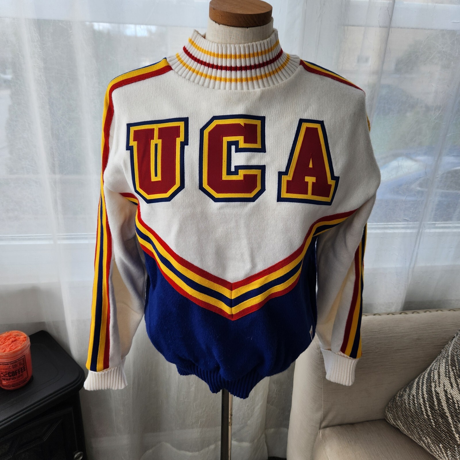VTG UCA 1980’s Varsity Spirit Fashions Cheer Sweater skirt Made in USA Size 36