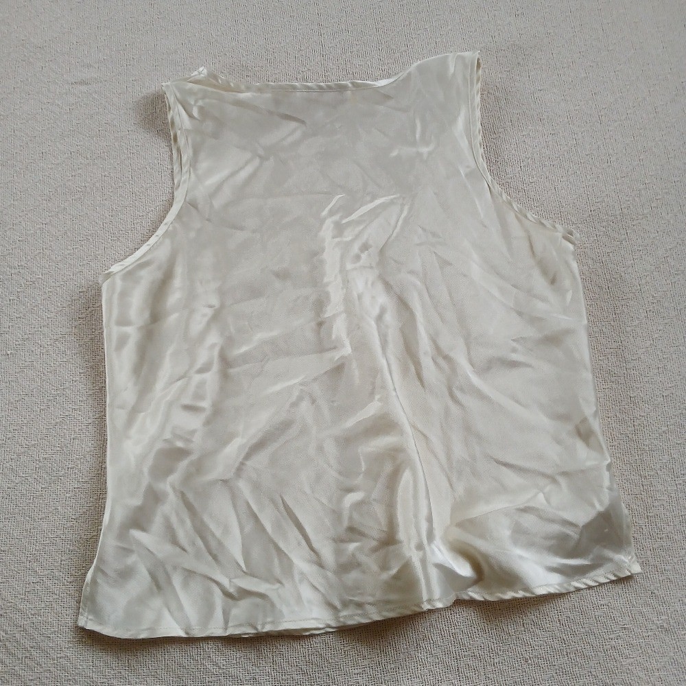 victorias secret gold label vintage satin tank top medium silky neutral y2k