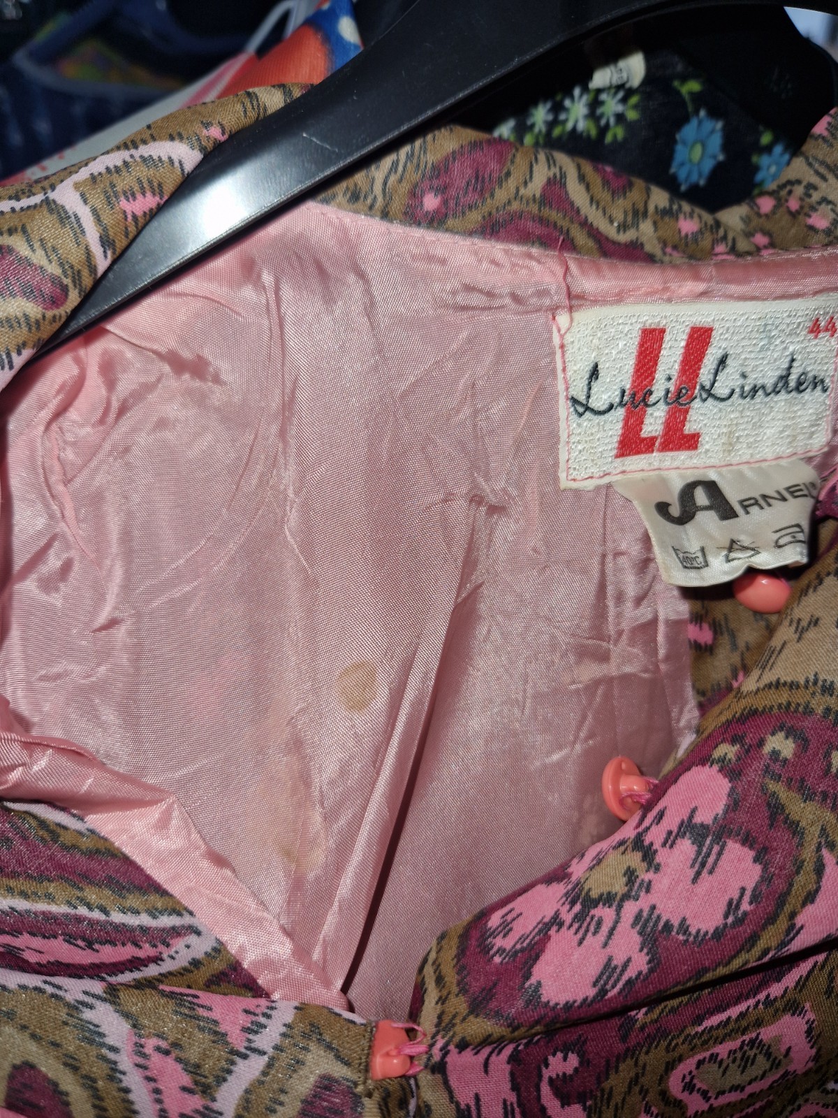 lucie linden dress vintage apron size 38-40 original 70s dress