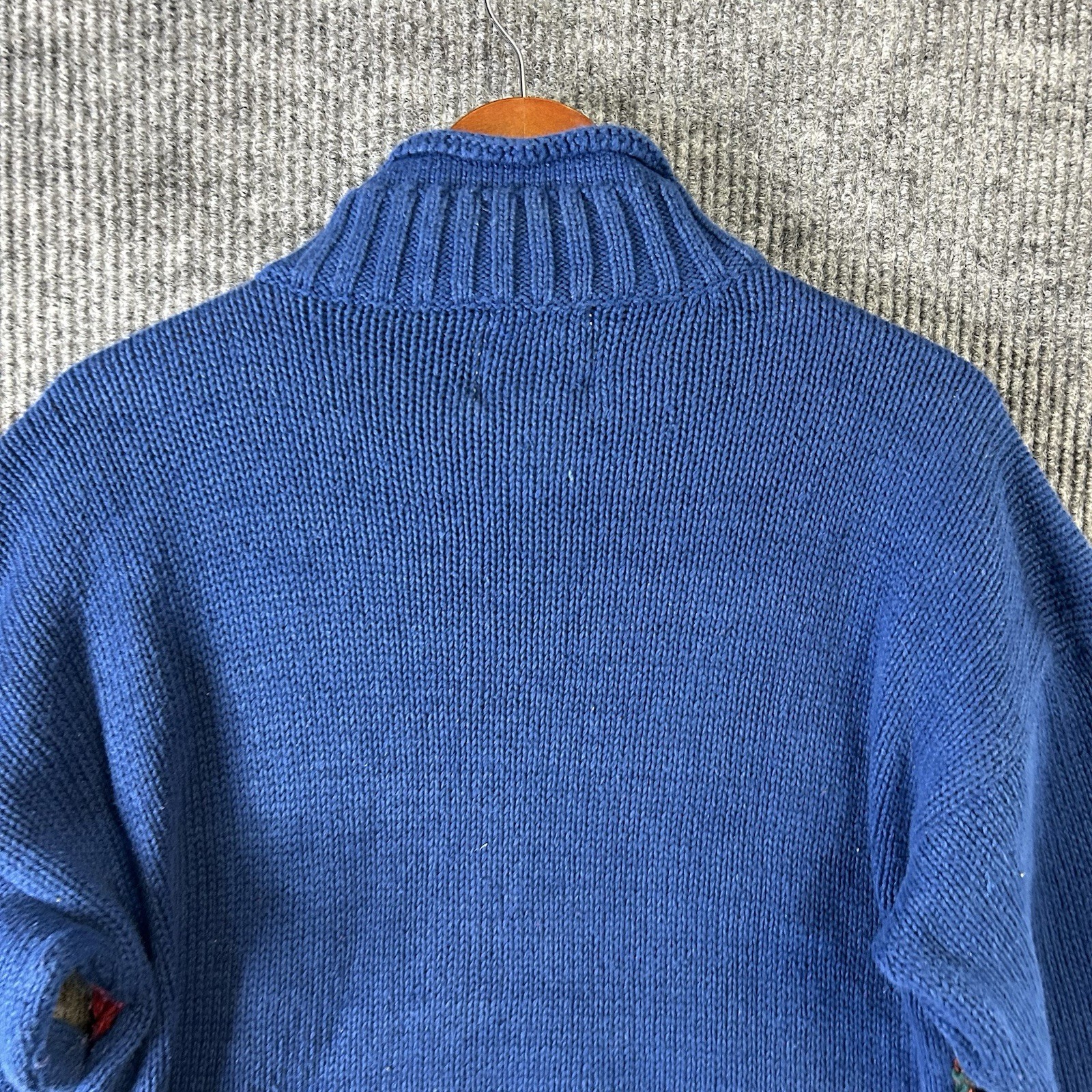 Vintage Erika II Sweater Women’s 3X Hand Knit Blue Red