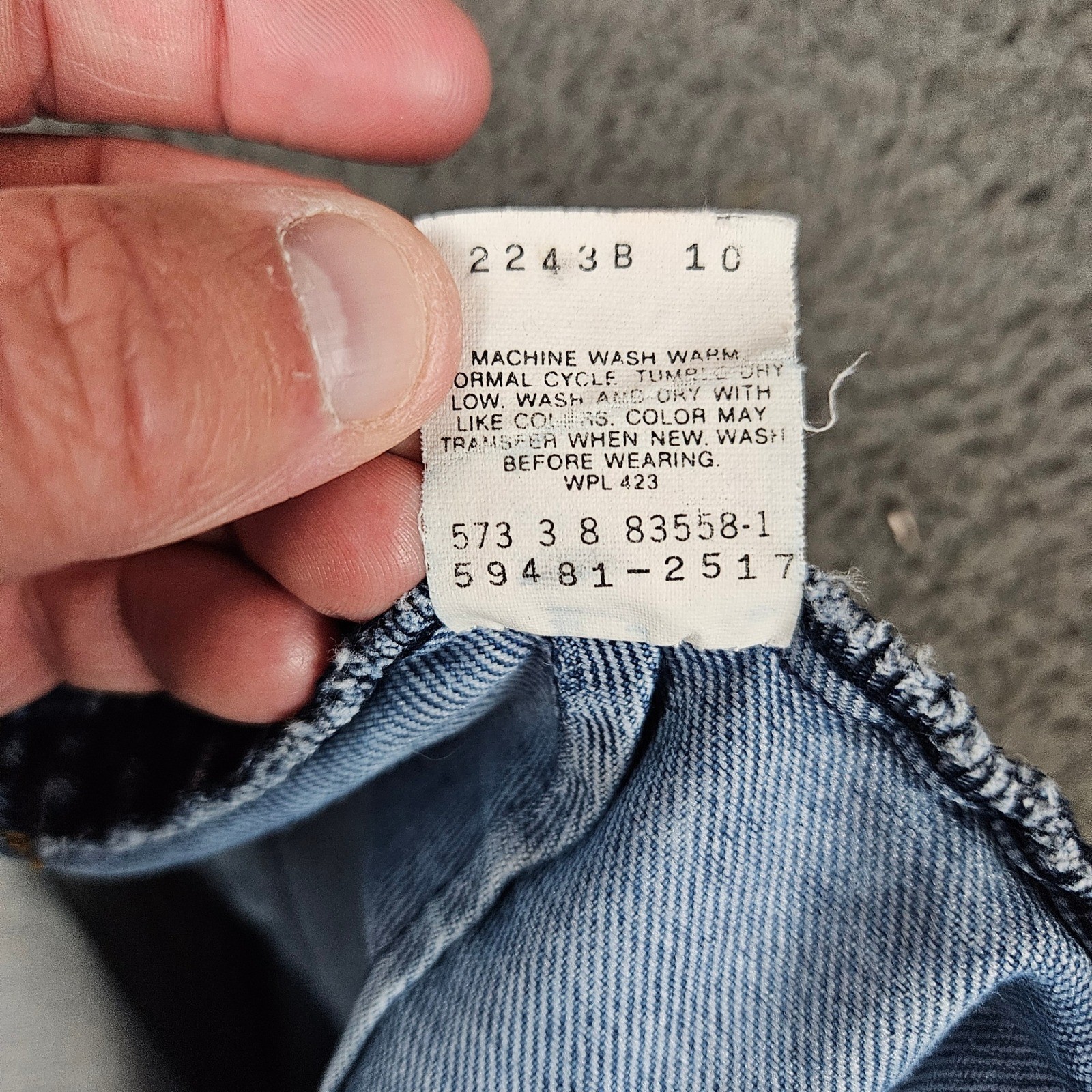 Vintage Levis 26W 40 Light Wash Patchwork Straight Leg Jeans Made in USA Blue