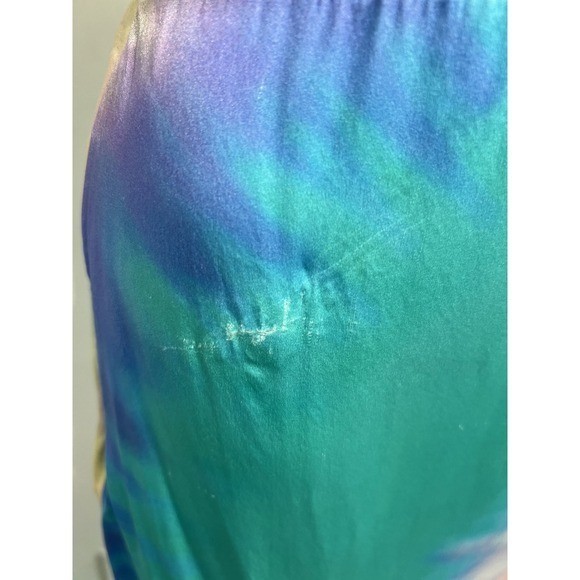 Retrofete Tie-Dye Cowl Neck Marelene Silk Slip Maxi Dress Size L