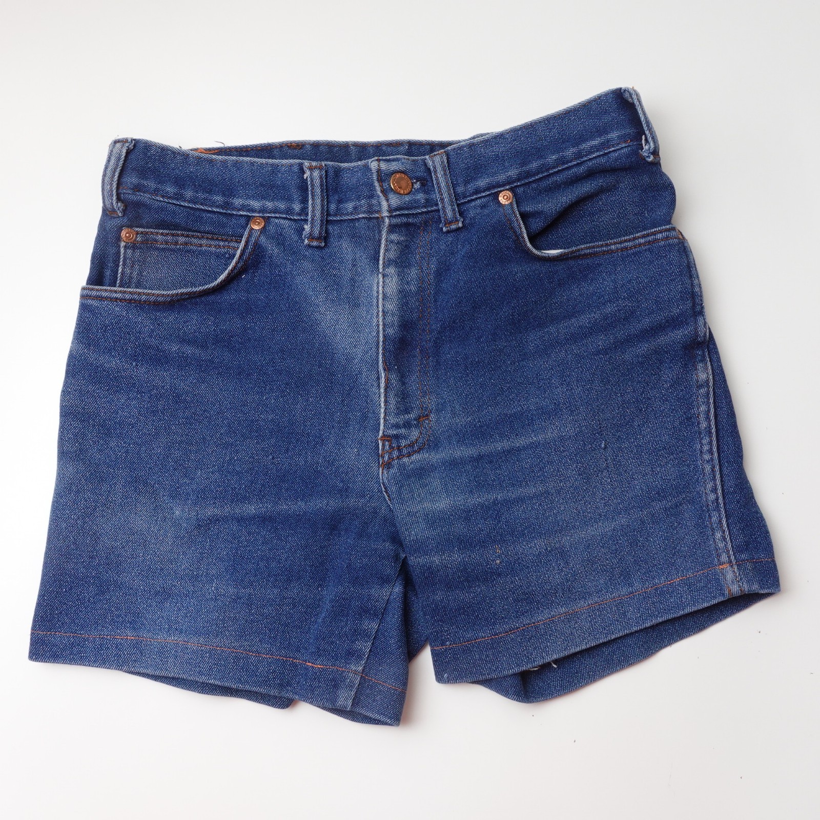 Vintage 70s Long Haul Denim Jean Shorts Size 30 5″ Inseam Sun Faded