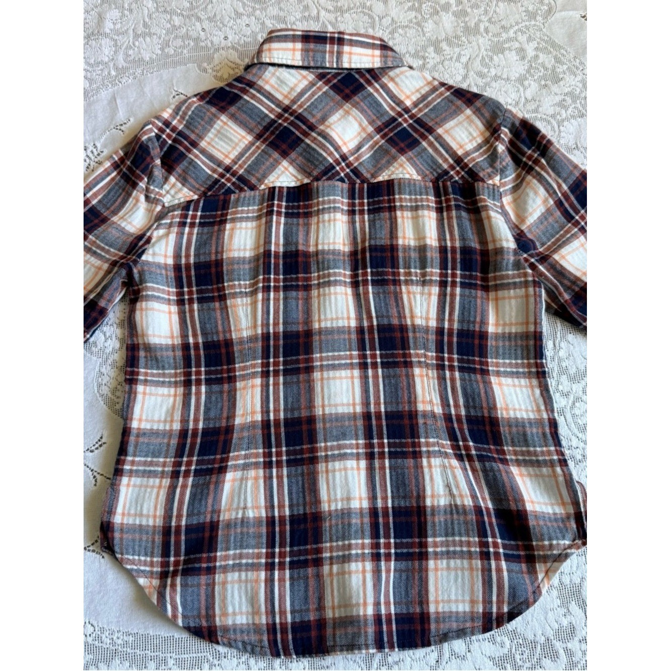 Veronica Beard Jeans Barnette Plaid Cotton Flannel Western Shirt size 4