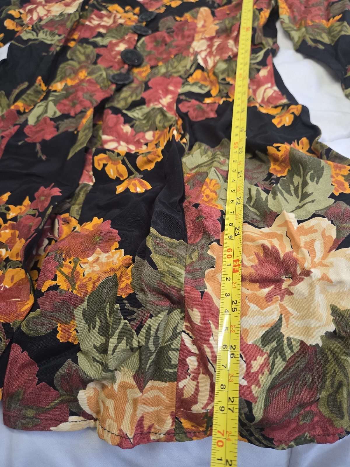 Vtg 80’s Boho Sz 4 Designer BARBARA BARBARA Floral Indie Buttons Dress Retro