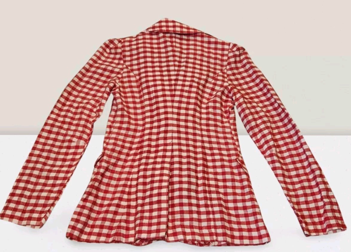 Vintage Red And White Checked Blazer The Outsider Happy Legs Inc Womens Retro