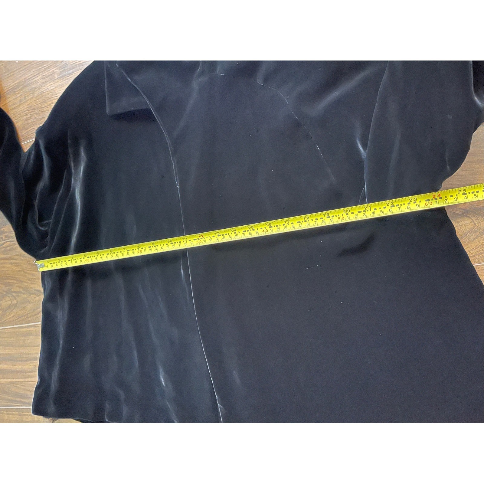 Patricia Moss Black Silk Rayon Velvet Open Front Jacket Womens Small Vintage