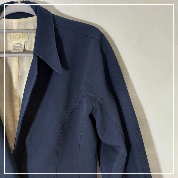 VTG Cache Blazer 8 Navy Career Capsule Tailor Office Business Professional Chic