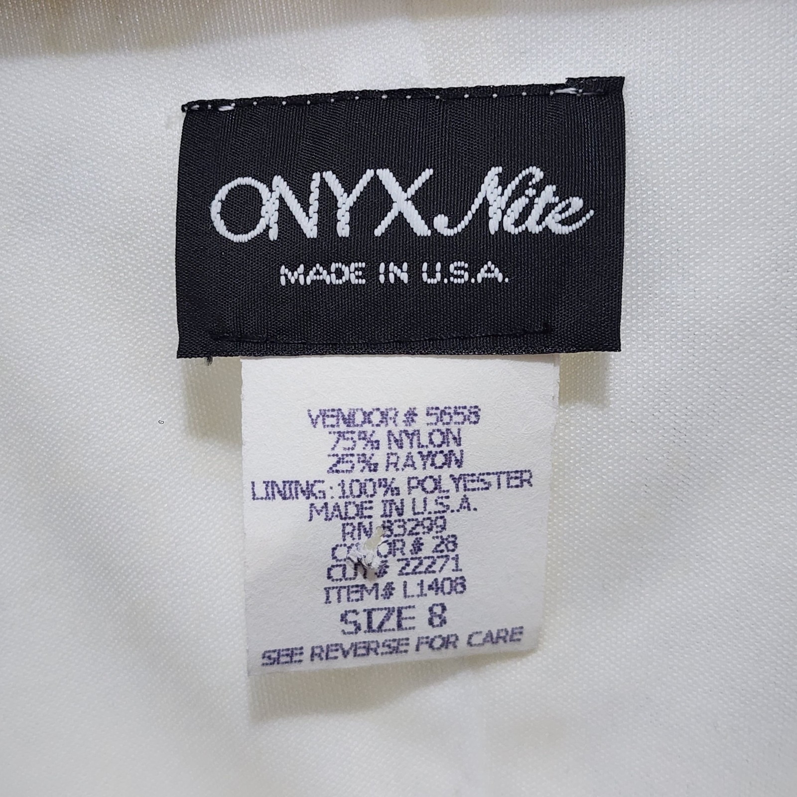 Onyx Nite 90s Vintage Cream Lace Bell Sleeve Mini Dress NEW Womens Sz 8 Stretch