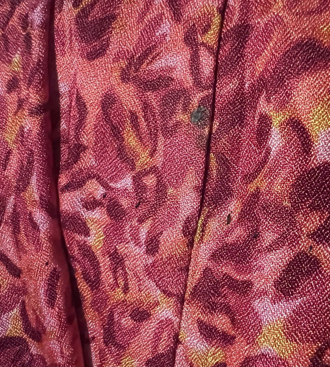 Vintage 1960s Dress Colorful Pink Abstract Floral Mod Drop Waist Bow Rhinestone