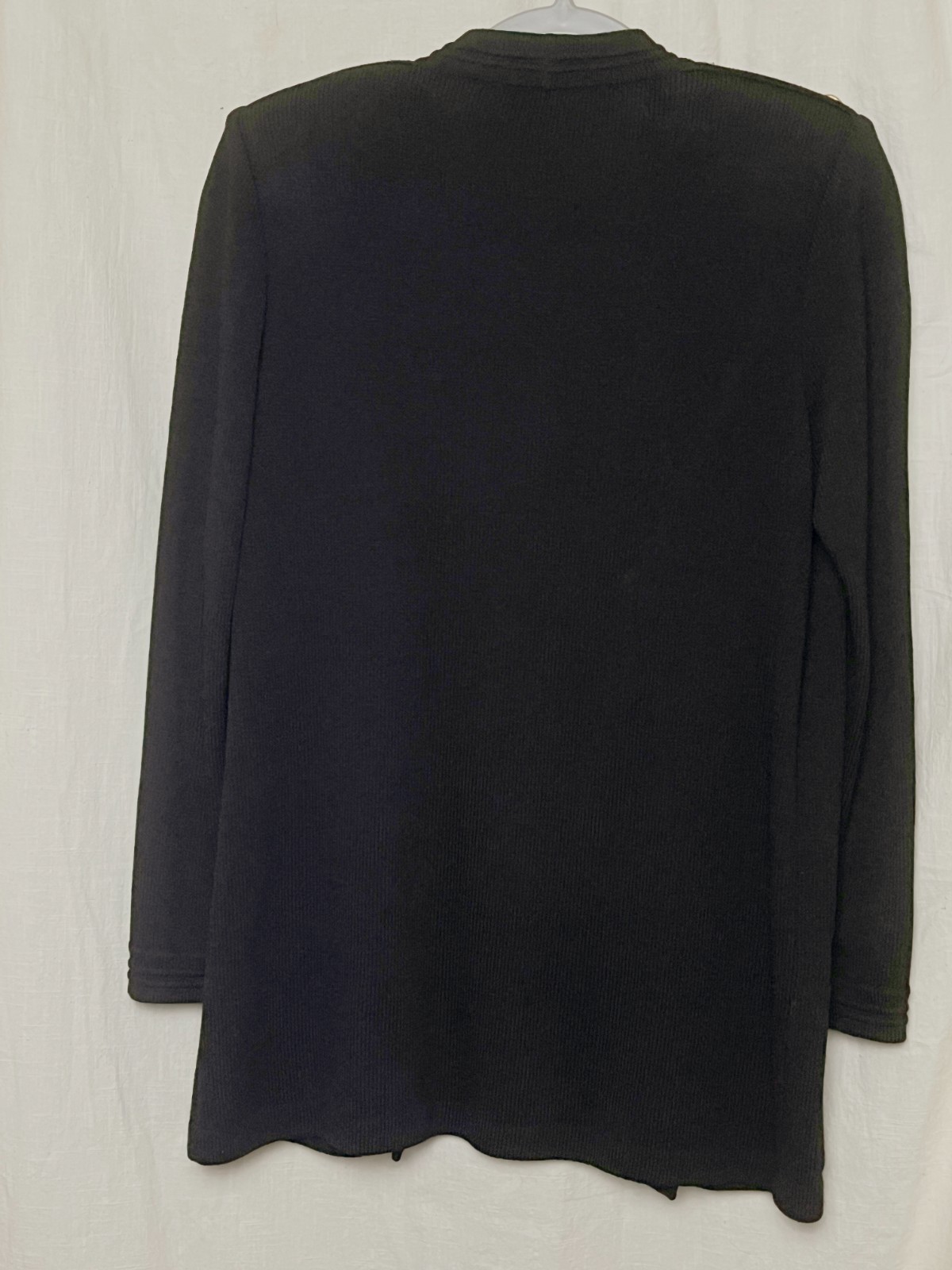ST. JOHN BASICS Black Santana Knit OPEN FRONT Blazer/Cardigan SMALL