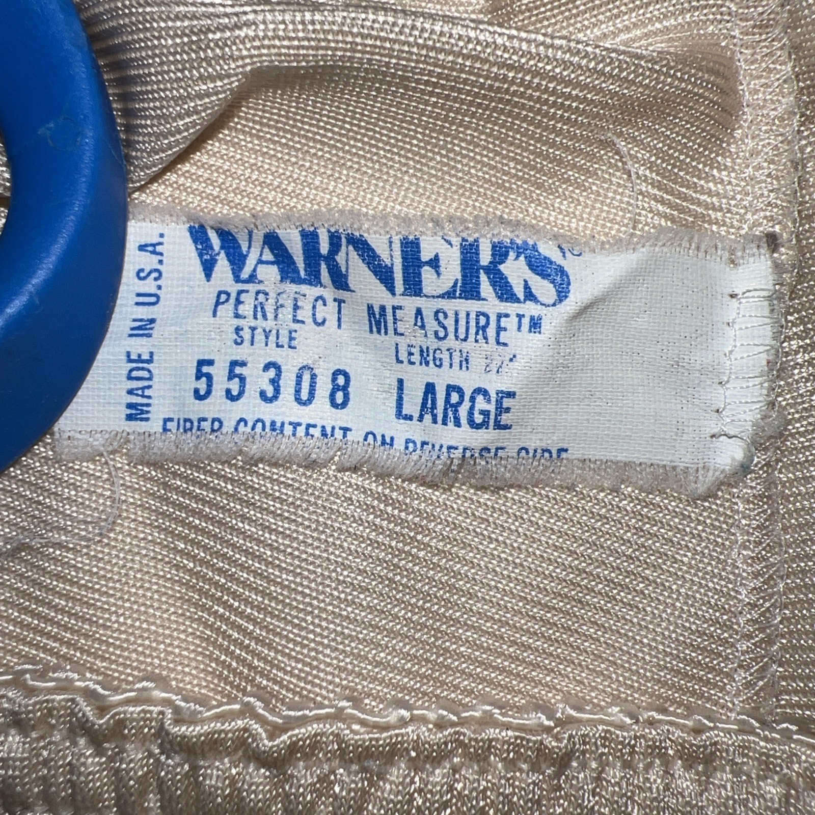 WARNERS PERFECT MEASURE 55308 HALF SLIP SATIN BEIGE LARGE ANTRON III NYLON 27”