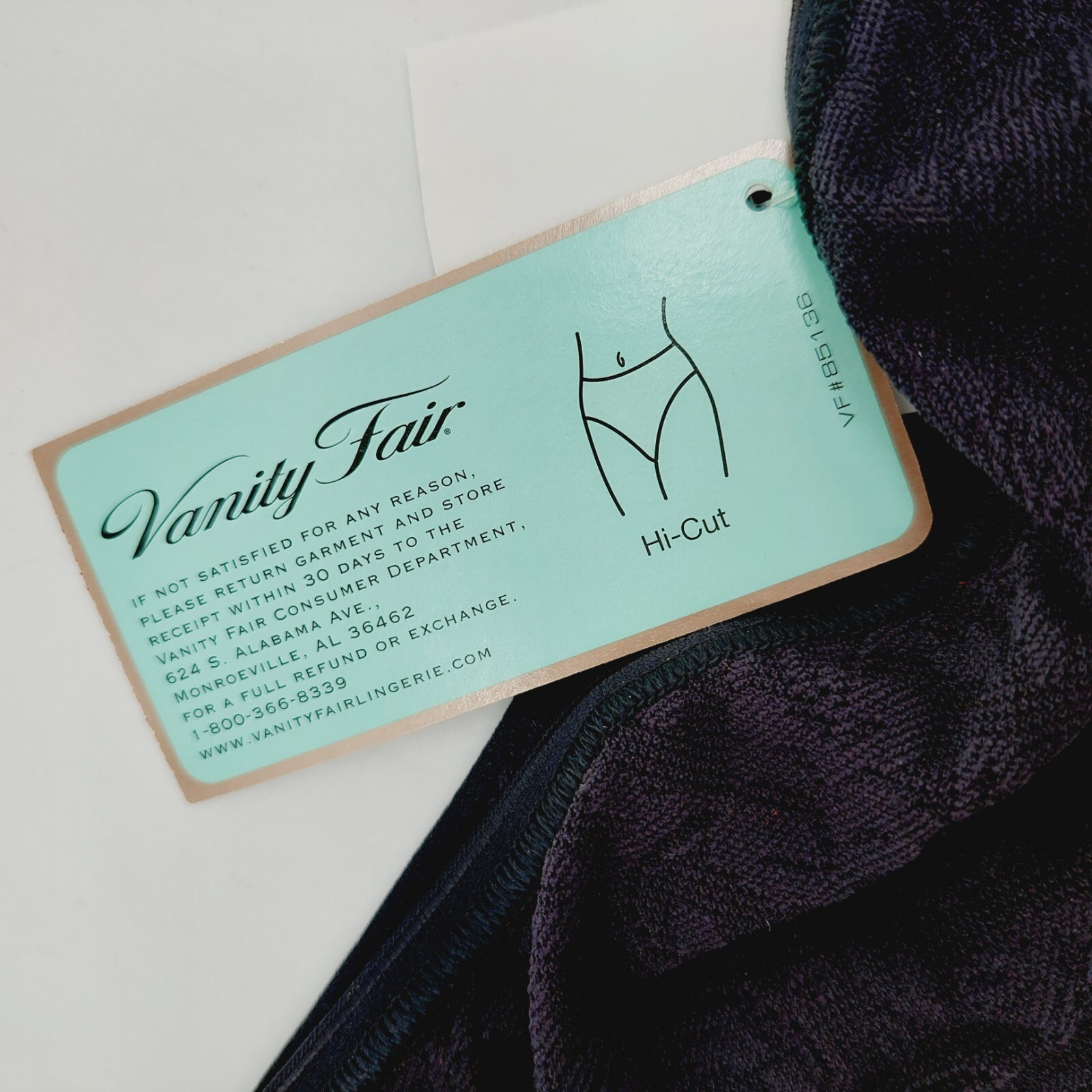 Vanity Fair Panty Nylon Lace Hi-cut 7 Black Hi Cut Premium Fit #13-160 NWT Vinta