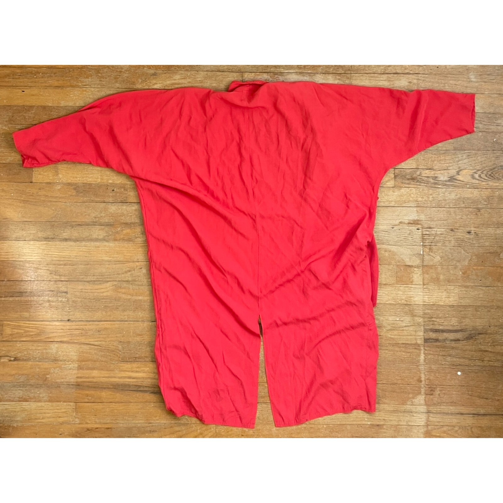 Vintage Oversize Draped Jacket Size M/L/XL 1980s Coral Pink Open Front Dolman