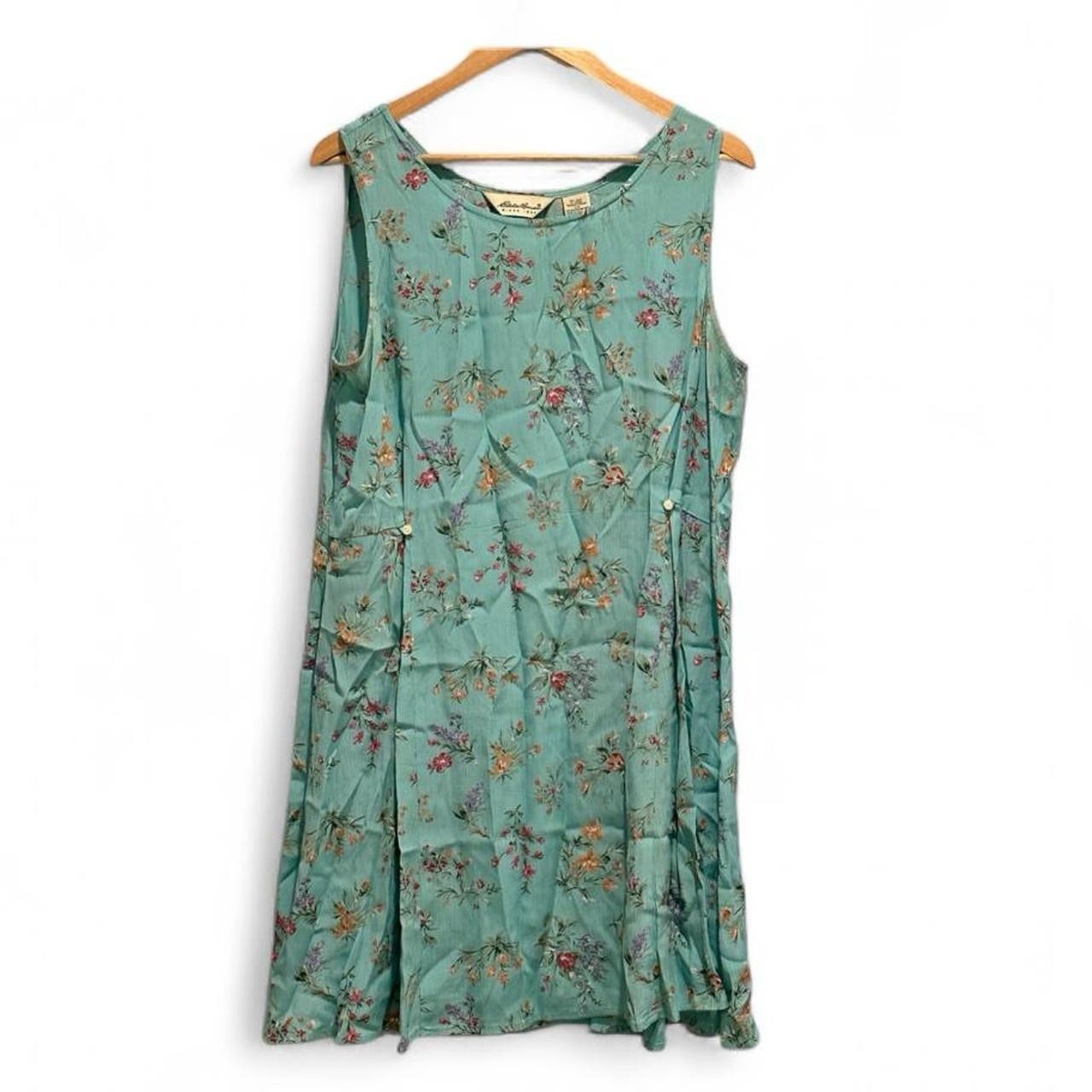 Vintage 90s Eddie Bauer Floral Rayon Midi Dress Cottagecore Large