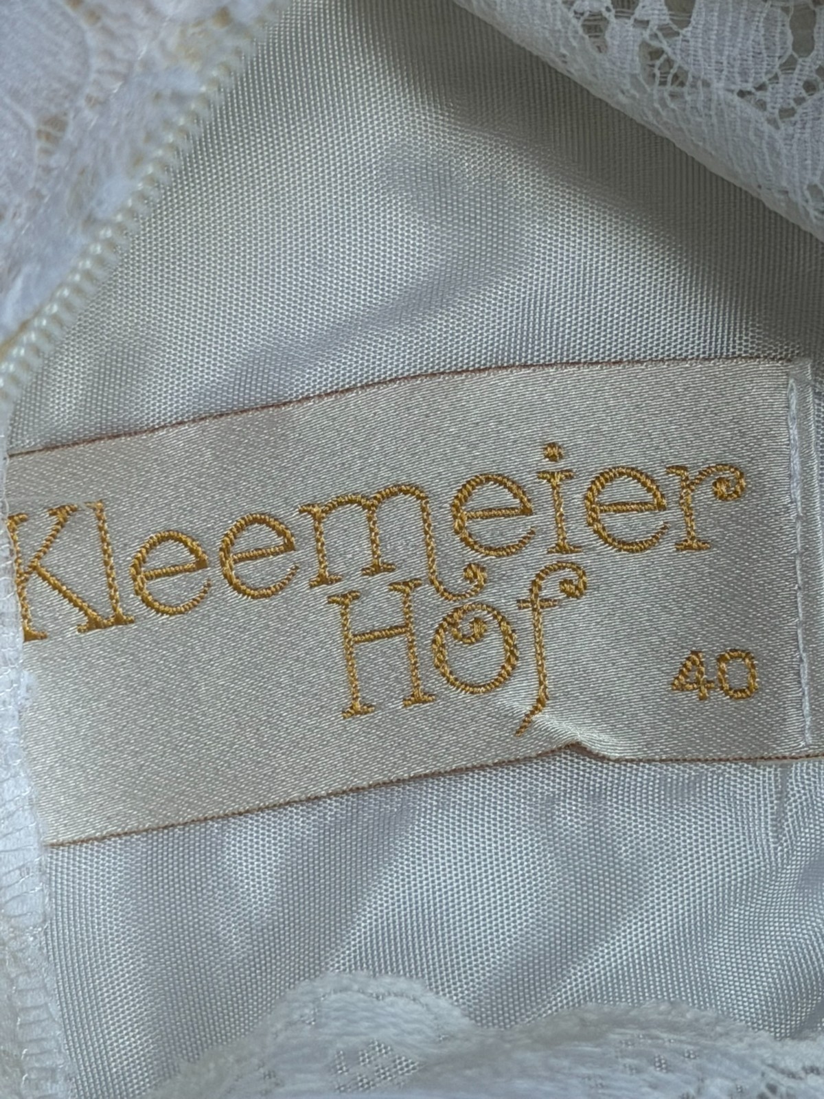 Original Kleemeier Court Wedding Dress 70s Vintage Lace Crinoline Edwardian Prairie