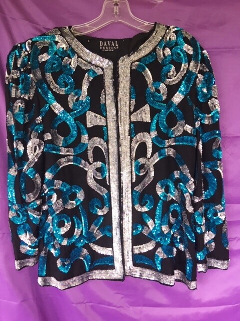 VTG DAVAL DESIGNS BY SAMIR SURI SEQUINS JACKET SZ L
