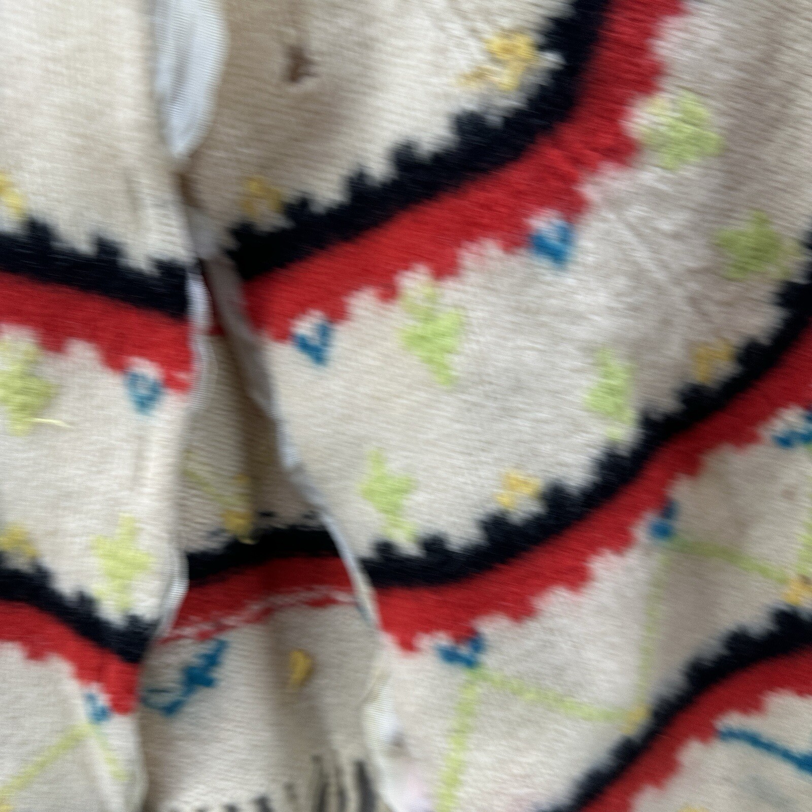 Vintage Barbara Lee Fringed Cape Shawl Poncho Aztec Wool Womens M Native READ