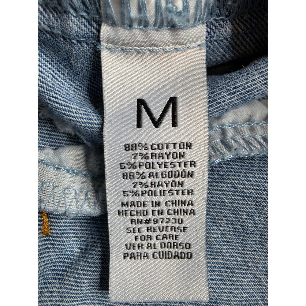 Almost Famous Trucker Vest Women’s M Blue Denim Cotton Distressed Button Front