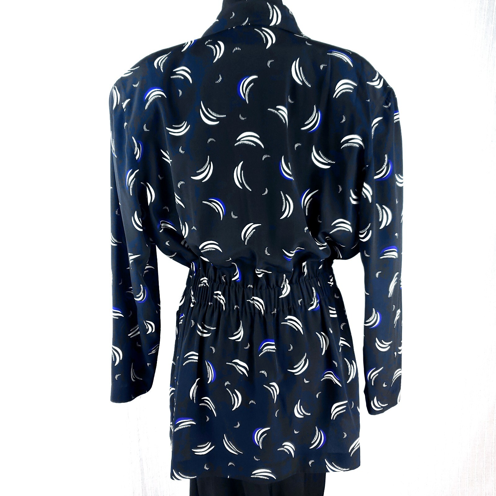 Vintage COUNTERPARTS Graphic Print Oversize Blazer Jacket – SZ 6 – Cinched Waist